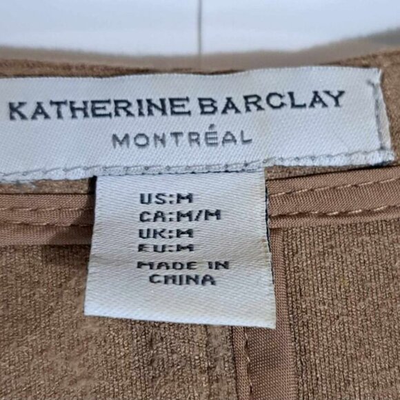 Katherine Barclay Montreal Open Cardigan Women Medium Camel‎ Microsuede - Picture 5 of 9